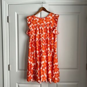 Orange Floral Dress